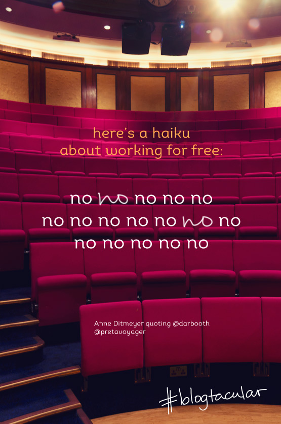 JOELIX.com | Blogtacular highlights - a haiku about working for free no no no no no by Pretavoyager