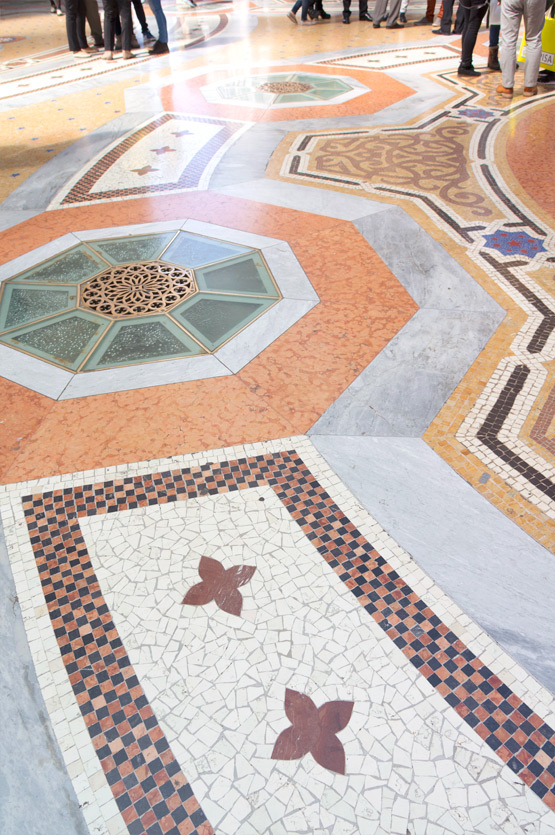 JOELIX.com | Colorful mosaic tiles at the Galleria Vittorio Emanuele II in Milan, Italy