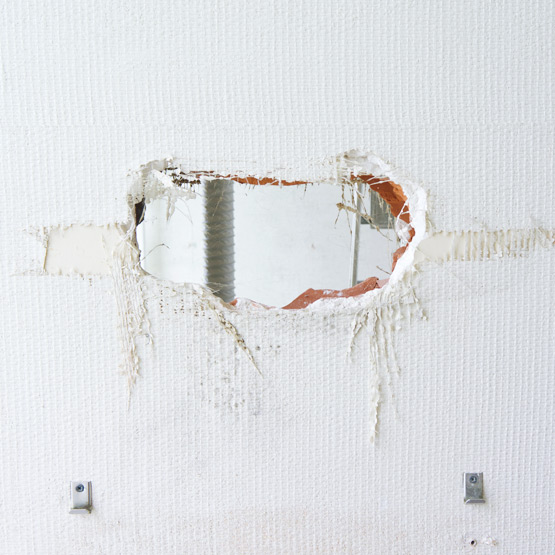 JOELIX.com | Bathroom renovation hole in the wall