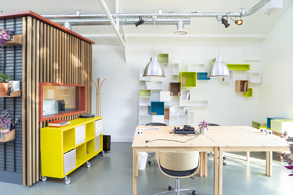 JOELIX.com | Time Work Space co-working audio studio Paris #coworking #colorful #interior #paris