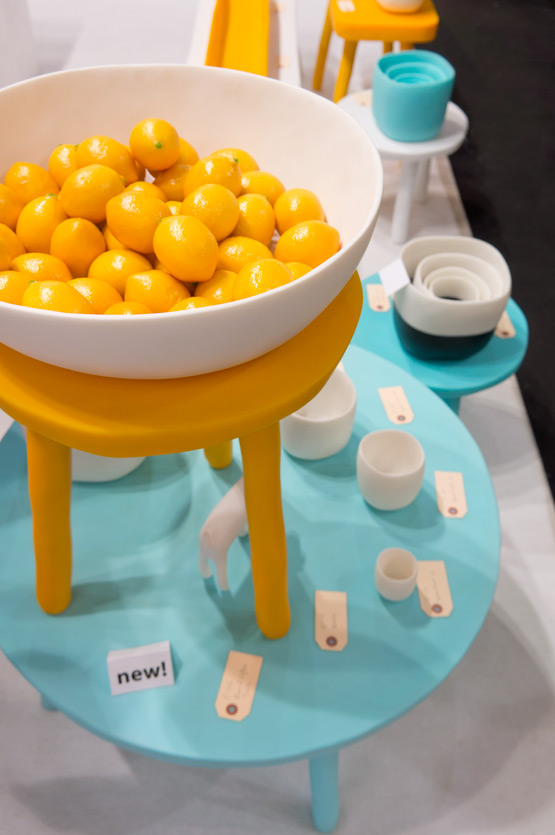 JOELIX.com | Tina Frey Designs at Maison et Objet Paris design in resin colorful yellow white blue