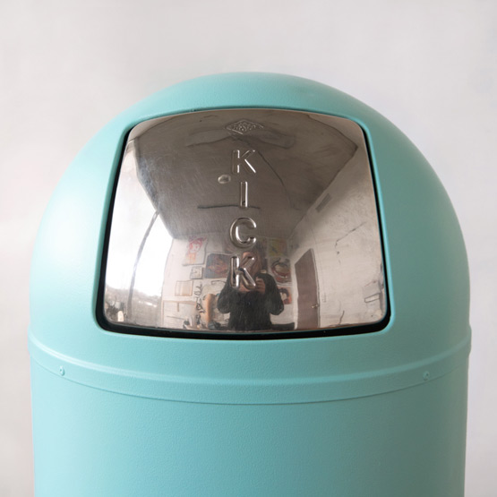 JOELIX.com | Kickboy waste bin painted in turquoise